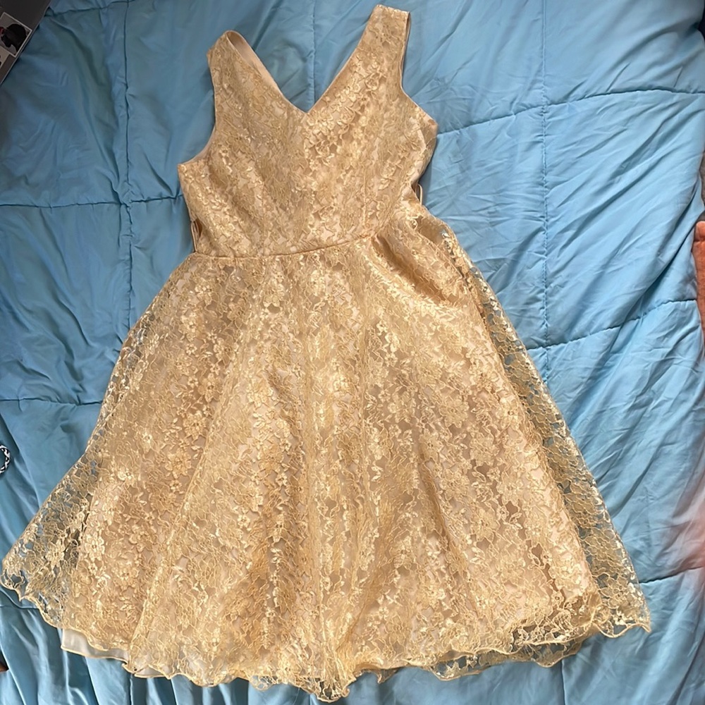Gold floral print dress from Joy kids USA size 12